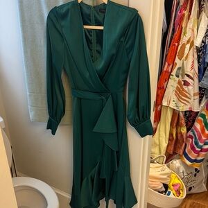 Alex Marie Elegant Green Wrap Dress